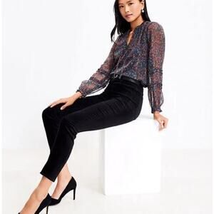 LOFT Black Velvet Modern Skinny Pants Size 27/4